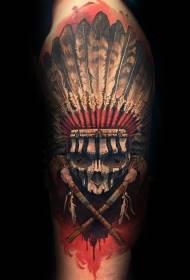 bagong pattern ng estilo ng kulay ng tribal skull tattoo