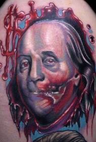 shoulder color bloody style American president tattoo picture