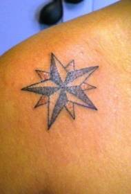 Male shoulder pentagram tattoo pattern
