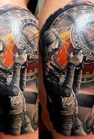 axel realistiska färg äldre kvinnor tatuering mönster