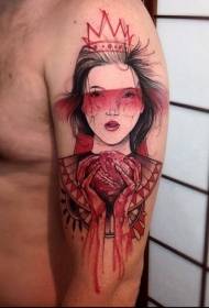 shoulder new genre color Japanese woman bloody tattoo