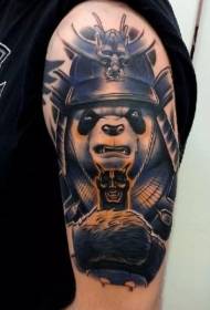 shoulder color panda warrior tattoo pattern