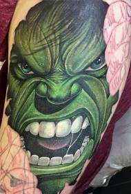 unfinished angry hulk Colored shoulder tattoo pattern