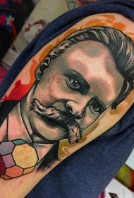 kolor ramię styl retro tatuaż mężczyzna wzór