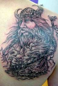 Skulder Navia God og Viking Tattoo Pattern