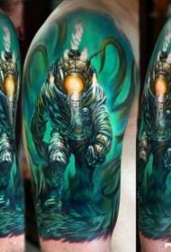 Зашеметяваща картинка за татуировка на подводен водолаз от нов стил