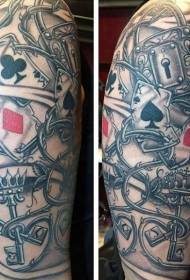 покер тату менен кереметтүү кооз түстүү баскычы кулпу