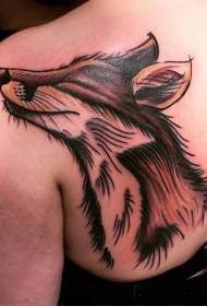 Shoulder unusual colored smile fox tattoo pattern
