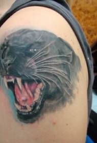 espatlla patró de tatuatge de pantera negra de rialla negra
