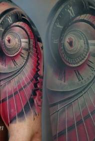 image de tatouage de l'escalier d'hypnose aux épaules colorées de style école