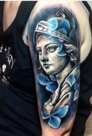 arm Stone-carved style clown statue tattoo picture