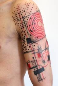 shoulder PS image processing software style geometric tattoo pattern