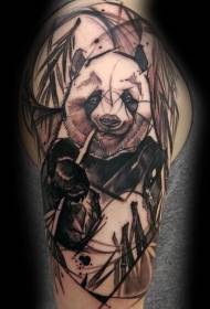 zepòl nwa mawon jeyan modèl tatoo panda