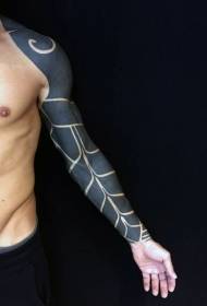 クールな黒の鎧の腕のタトゥーパターン
