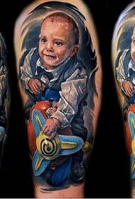 garabka midabka dhabta toy airplane boy tattoo