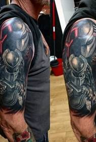 male shoulder Color armor warrior tattoo pattern