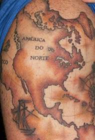 male shoulder brown nautical figure tattoo pattern
