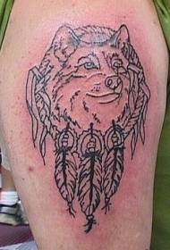 olkapää musta susi päälinja tatuointi malli