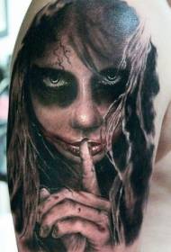 shoulder mysterious scary death goddess tattoo picture