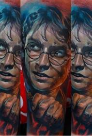Realistic style color Harry Potter portrait tattoo