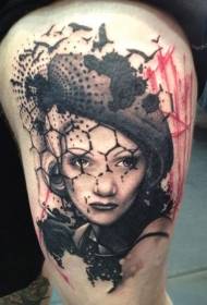 PS image processing software style color seductive woman tattoo pattern