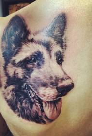 shoulder realistic German Shepherd Tattoo picture