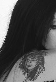 shoulder black mysterious female warrior tattoo pattern