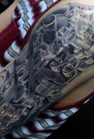 Механички велики модел тетоваже рамена са раменским стилом
