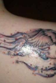 shoulder color flying horse tattoo pattern
