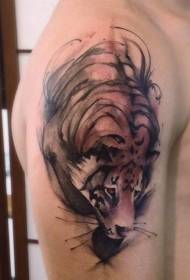 axel kinesisk stil färg färg tiger tatuering mönster