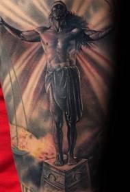 modello di tatuaggio statua Cole stile pietra spalla