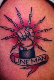 axel färg framåt symbol med text tatuering