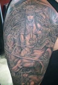 Rameno černá hnědá kmenová zeď sochařství tetování obrázek