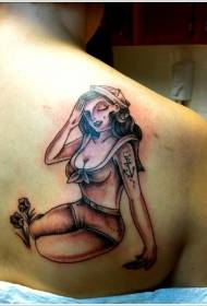 ramena smeđa seksi djevojka tetovaža uzorak