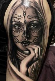 láb aranyos szürke tinta halál lány tetoválás minta