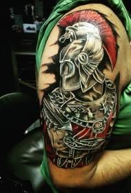 Shoulder color armor roman warrior tattoo picture