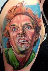 female Shoulder stupid man portrait tattoo picture