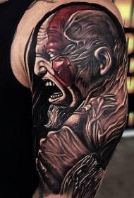 shoulder color brutal with chain tattoo pattern