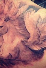 shoulder Brown cute flying horse tattoo pattern