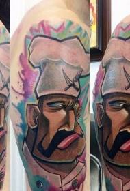 shoulder new style color funny chef tattoo pattern