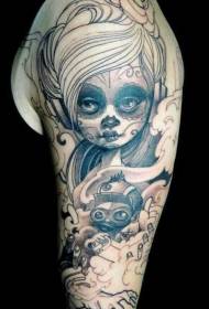 shoulder beautiful new style death girl tattoo picture