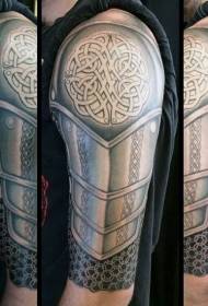 Big arm celtic style medieval armor realistic tattoo pattern