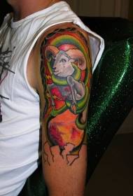 manlig axel färg stor ram tatuering mönster