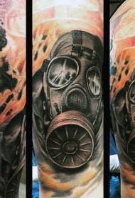 shoulder color nuclear explosion pattern popular mask tattoo pattern