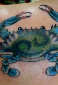 Pečių spalvos mėlynos krabų tatuiruotės modelis