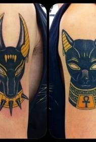Skulder Egyptisk vindfarge tatoveringsmønster for gudsfarge