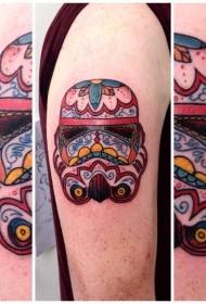 Голема рака убава боја бура коњаница кацига личност тетоважа шема