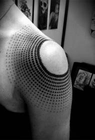 Simple black tribal dot creative tattoo pattern on the shoulder