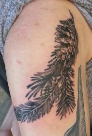 Arm pine branch with pine cone tattoo pattern