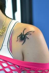 Чорний маленький павук плече татуювання візерунок